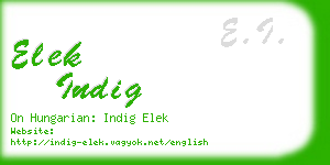 elek indig business card